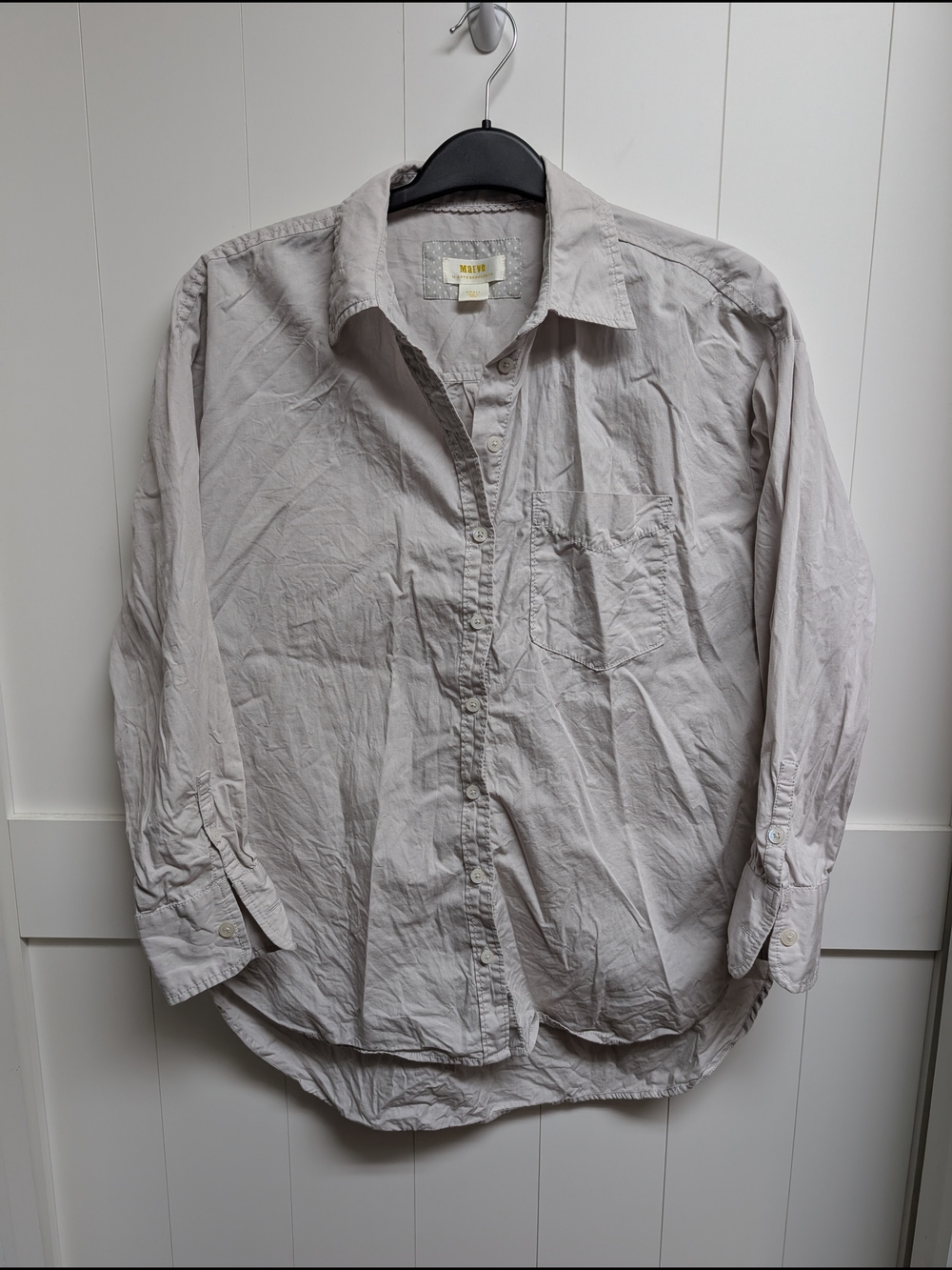 Anthropologie Maeve Women’s Classic Button-Up Shirt — Light Gray